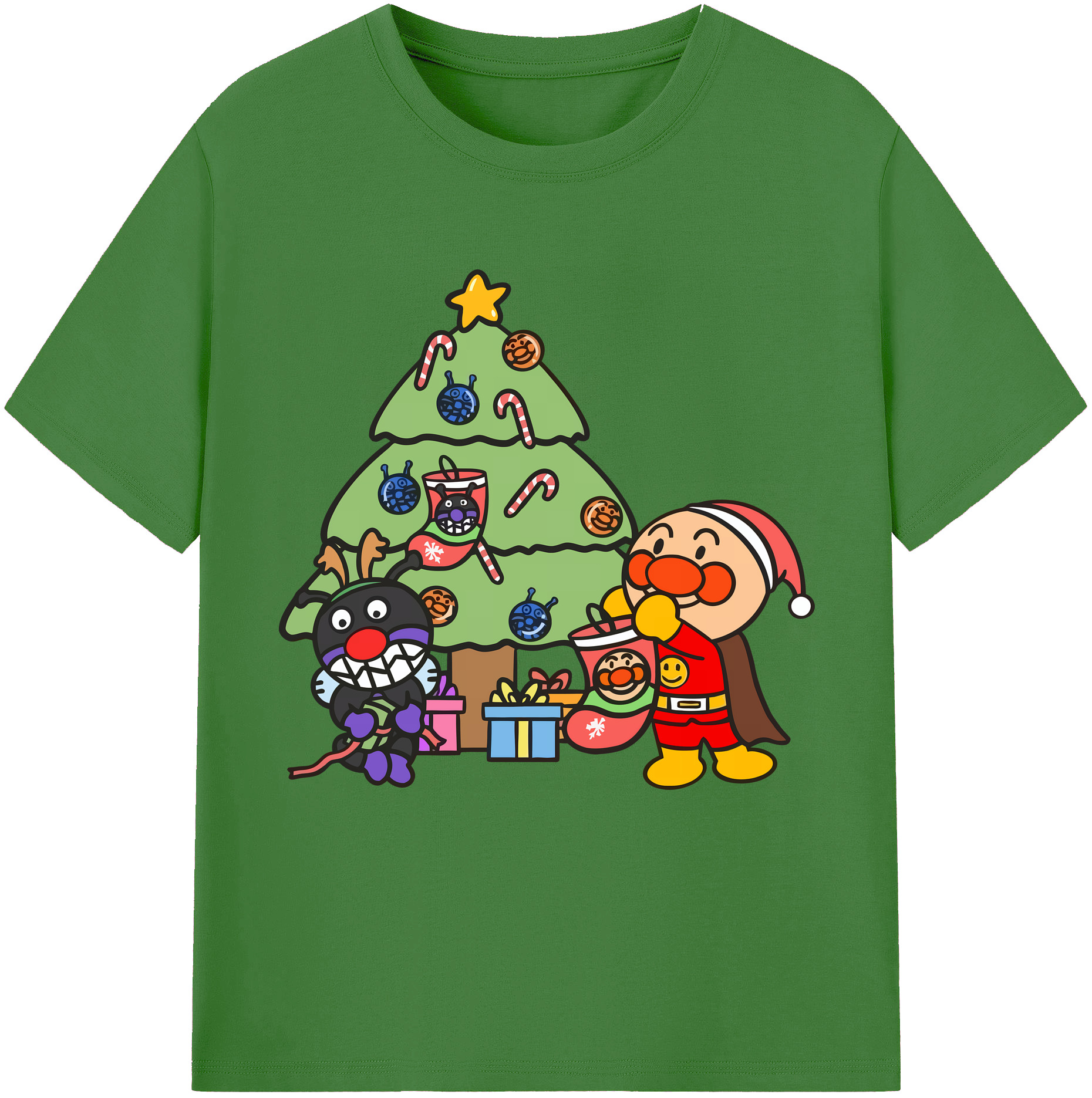 （画像用） アンパンマン Anpanman レディースカジュアルプリントTシャツ（綿100％）